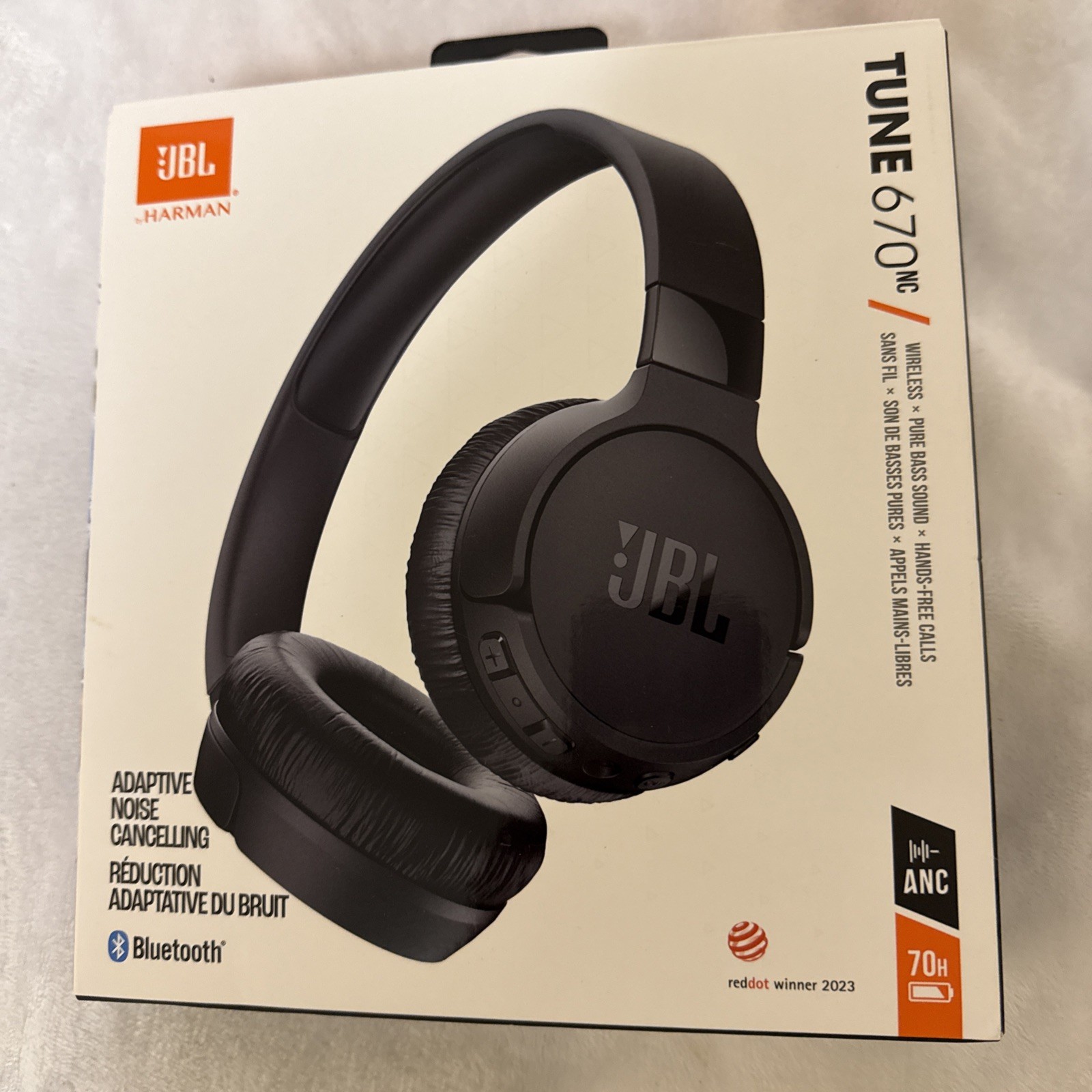 JBL Tune 670NC Bluetooth Wireless On-Ear Headphones – Black New Open Box