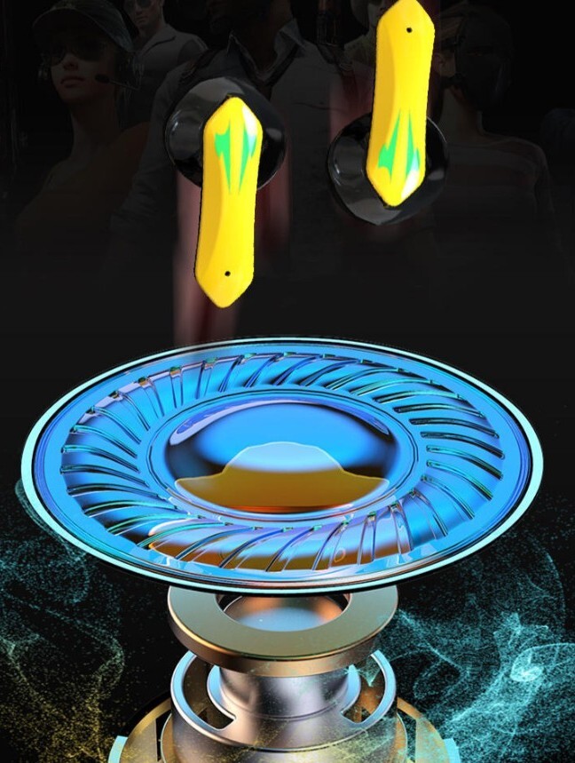 TWS Gaming & Music Earbuds BT 5.2/X16S Waterproof/Wireless Charging/Yellow