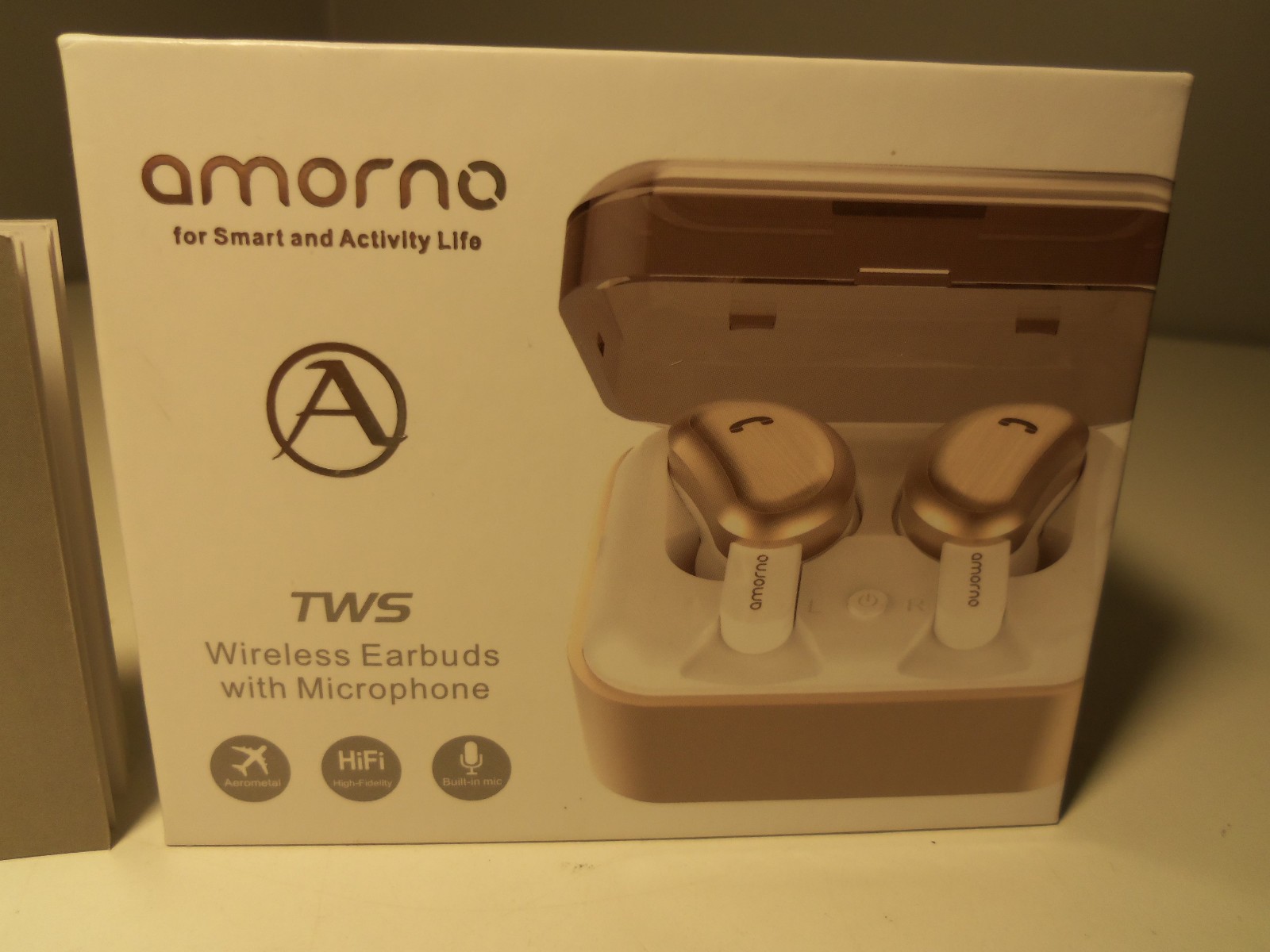 AMORNO True Bluetooth Wireless Earbuds RoseGold HM2060 – V5.0+EDR+Dual Mode