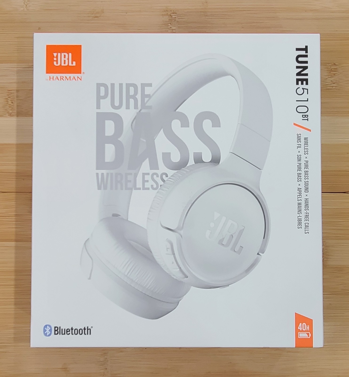 Tune 510BT-Bluetooth Headphones with up to 40 Hours Battery, Microphone for Call