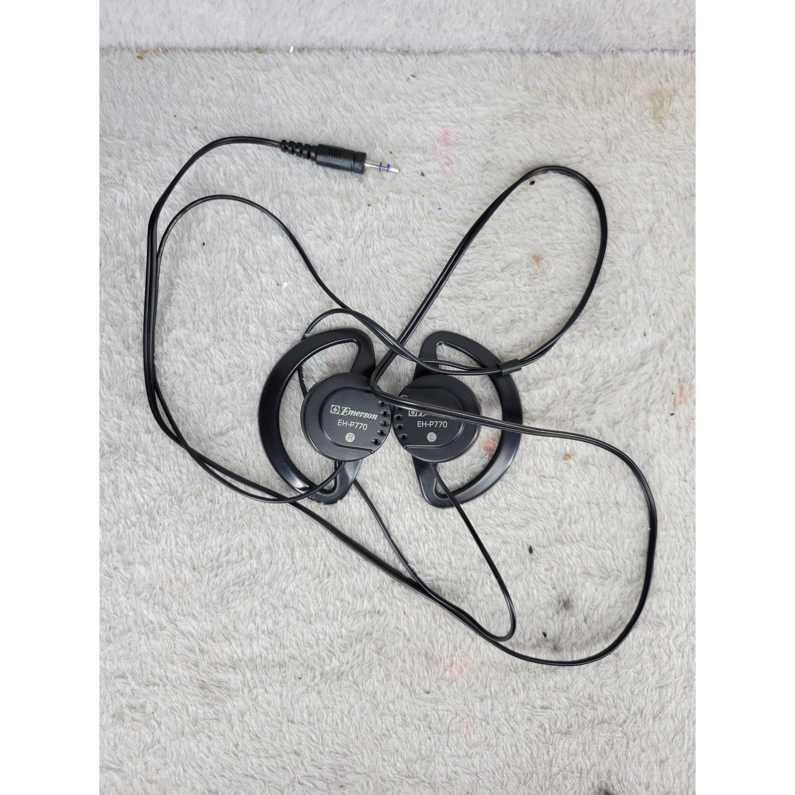 Emerson EH P770 Black Ear Hook Headphones 3.5mm Audio Jack