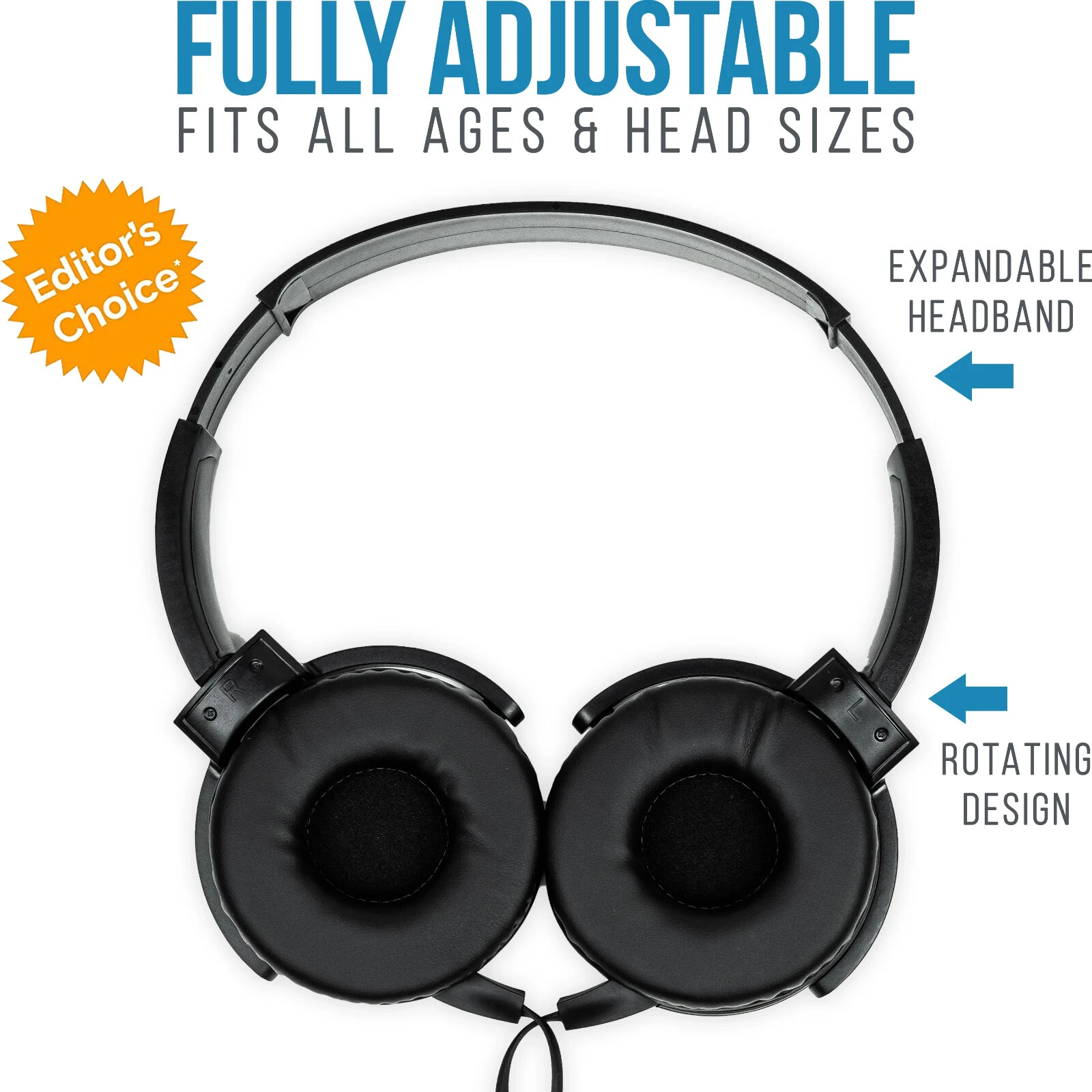 Barks Tech Classroom Headphones, On-Ear Premium Student Bulk Headphones- 10 Pack