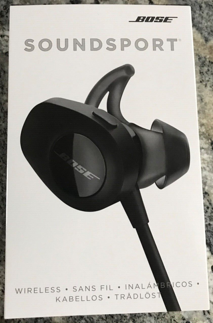 Bose SoundSport Wireless Sweatproof Earbuds Earphones Neckband Headphones Black-