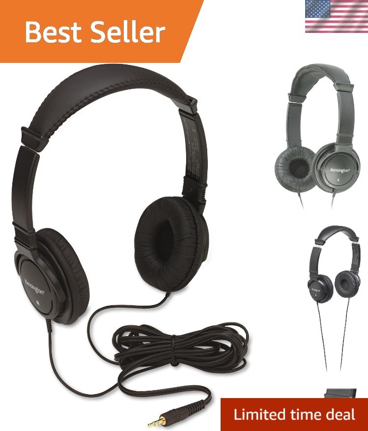 Active Noise-Canceling On-Ear Headset with Retractable Cord for Music Lovers