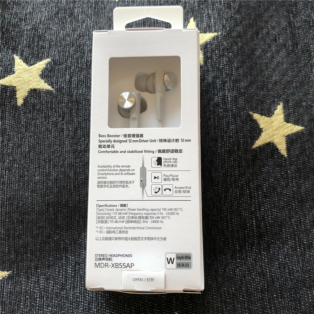SONY MDR-XB55AP Bass Booster In-Ear Headphones In-line Remote Mic – 2 Colors