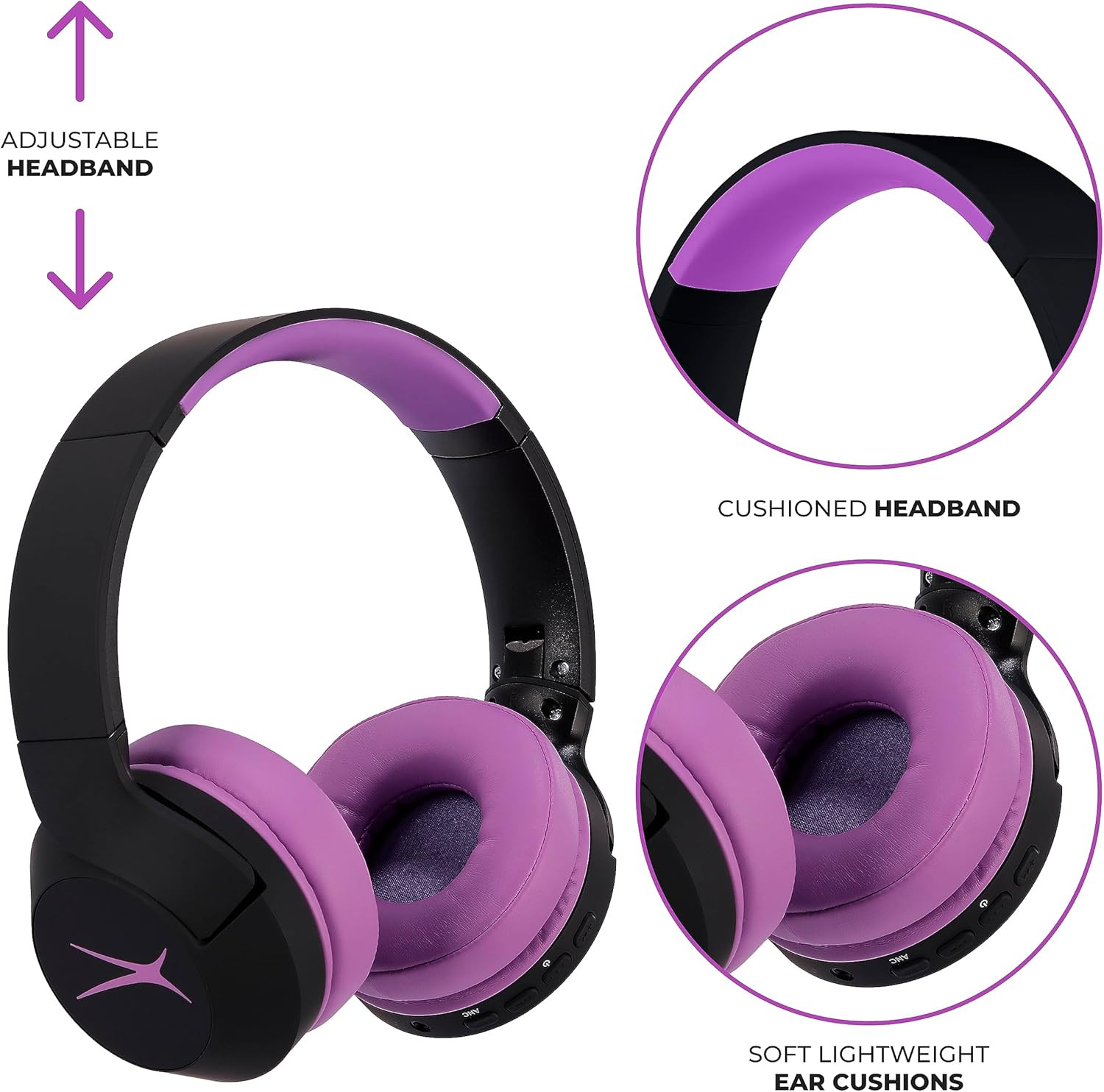 Kid Safe Noise Cancelling Wireless Headphones 15H Battery, 85Db Volume Limit, Fo