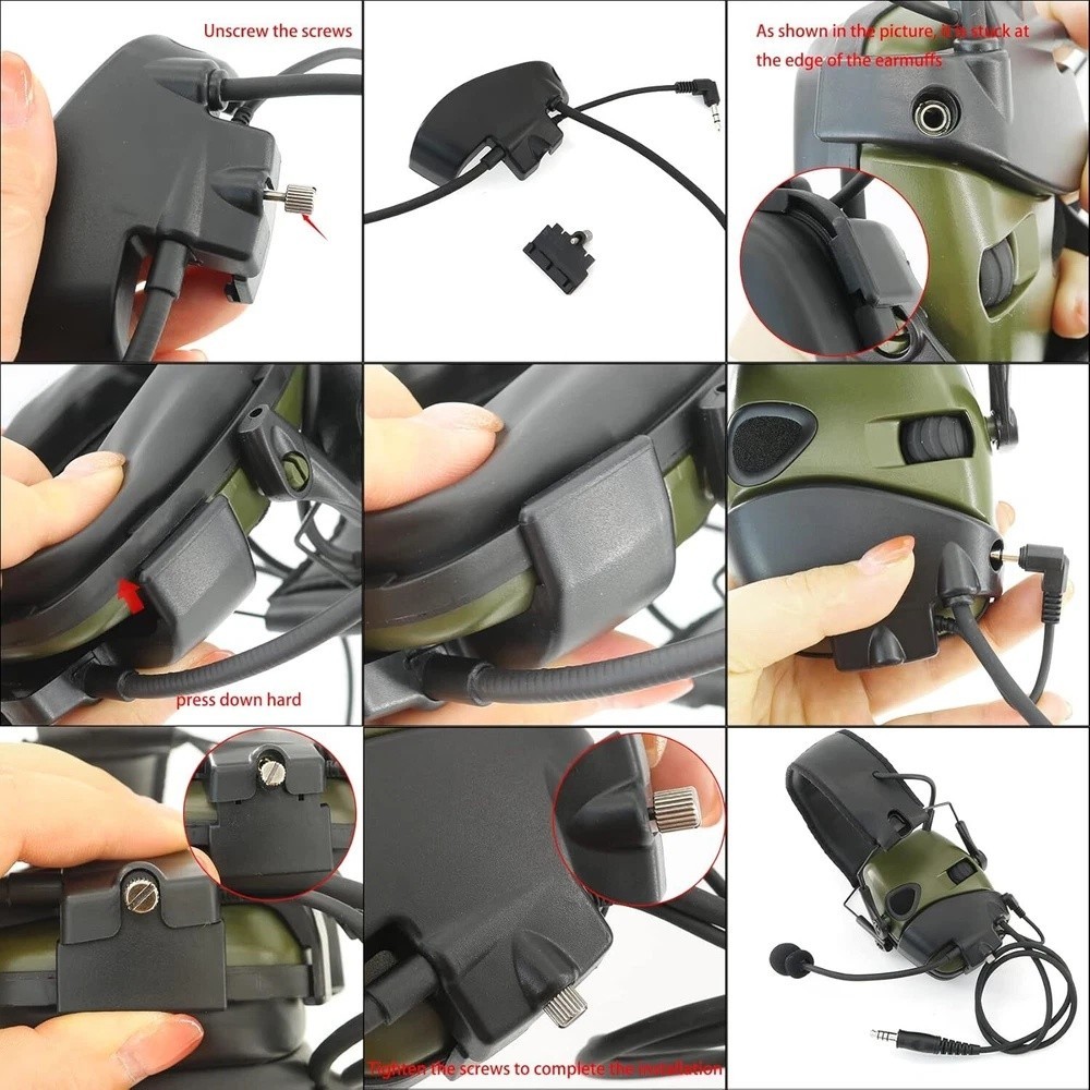 Microphone & PTT for Howard Leight Impact Sports Noise Cancelling Headphones Ai.