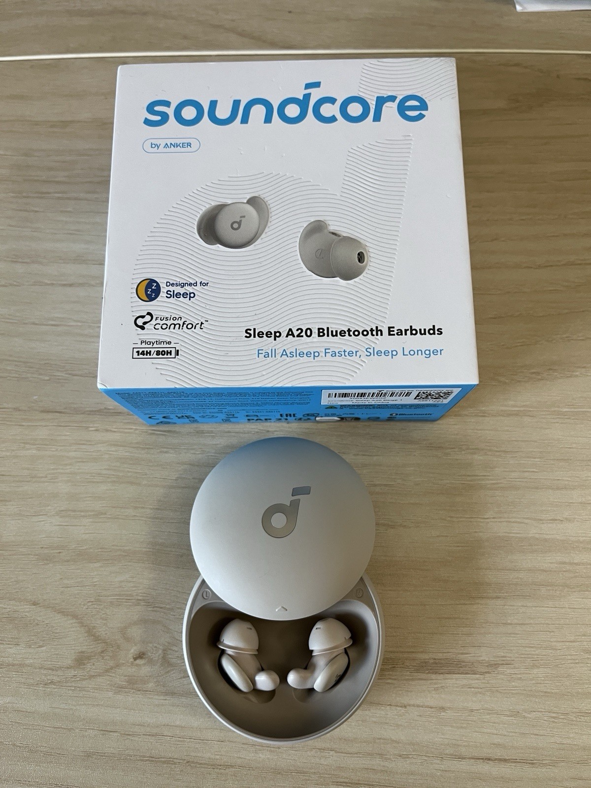 Soundcore by Anker Sleep A20 Bluetooth Wireless Earbuds – Beige