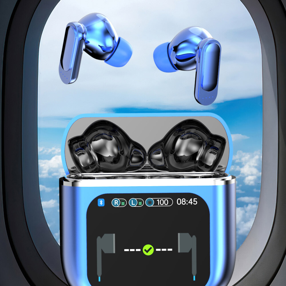 TWS Smart LCD Touch Screen Bluetooth Headset ANC Wireless Headphones Earbuds US