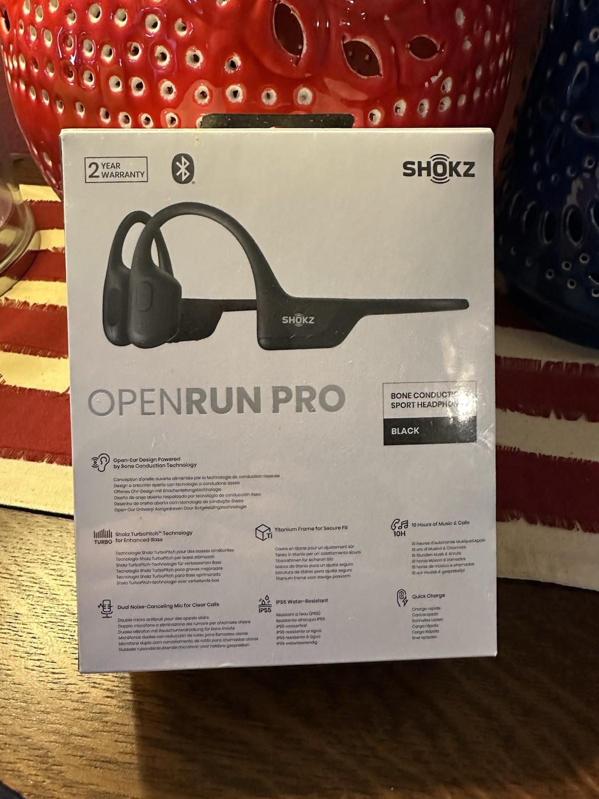 Shokz OpenRun Pro Black Bone Conduction Bluetooth Sports Headphones S810 NIB NEW