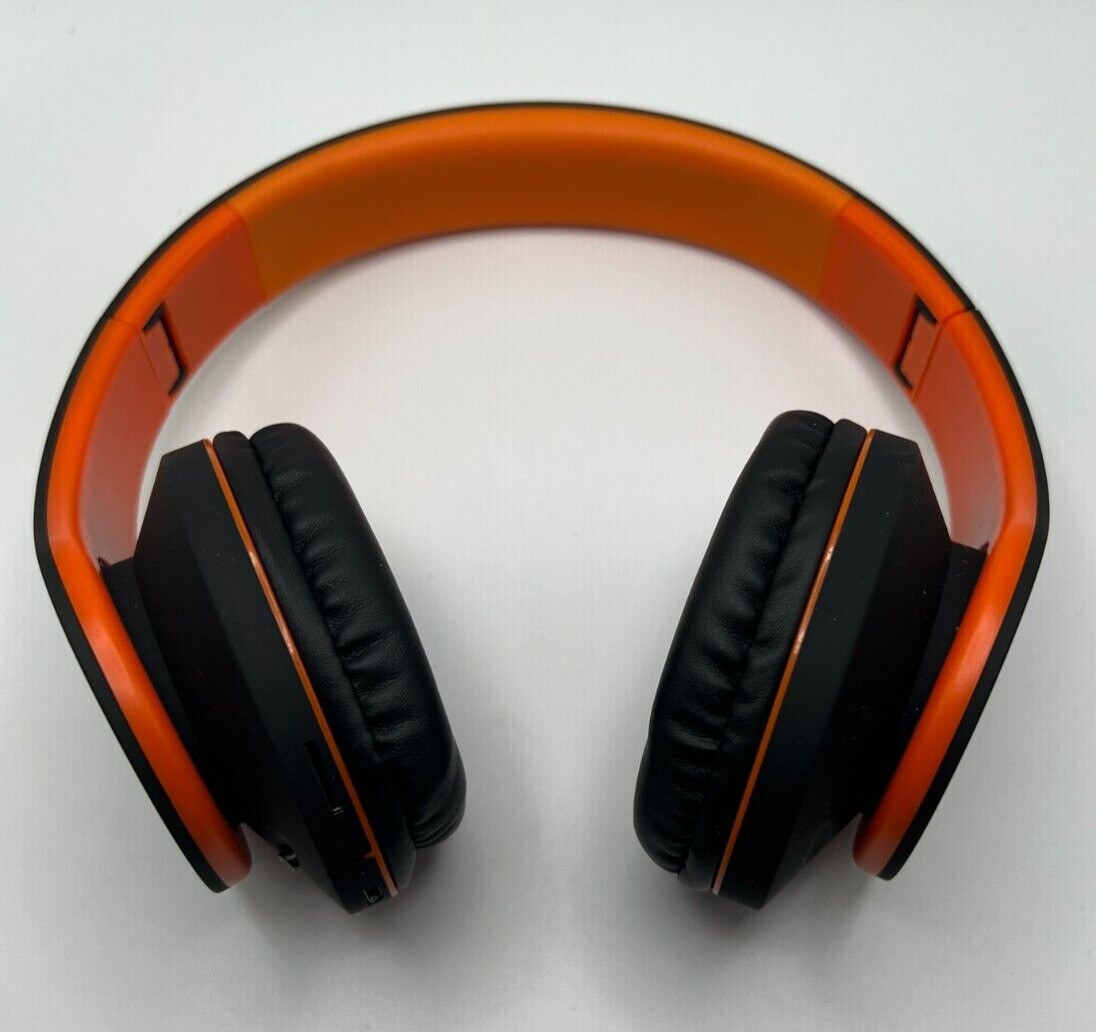Rydohi Over Ear Headphones Black & Orange Foldable No Charging Cords