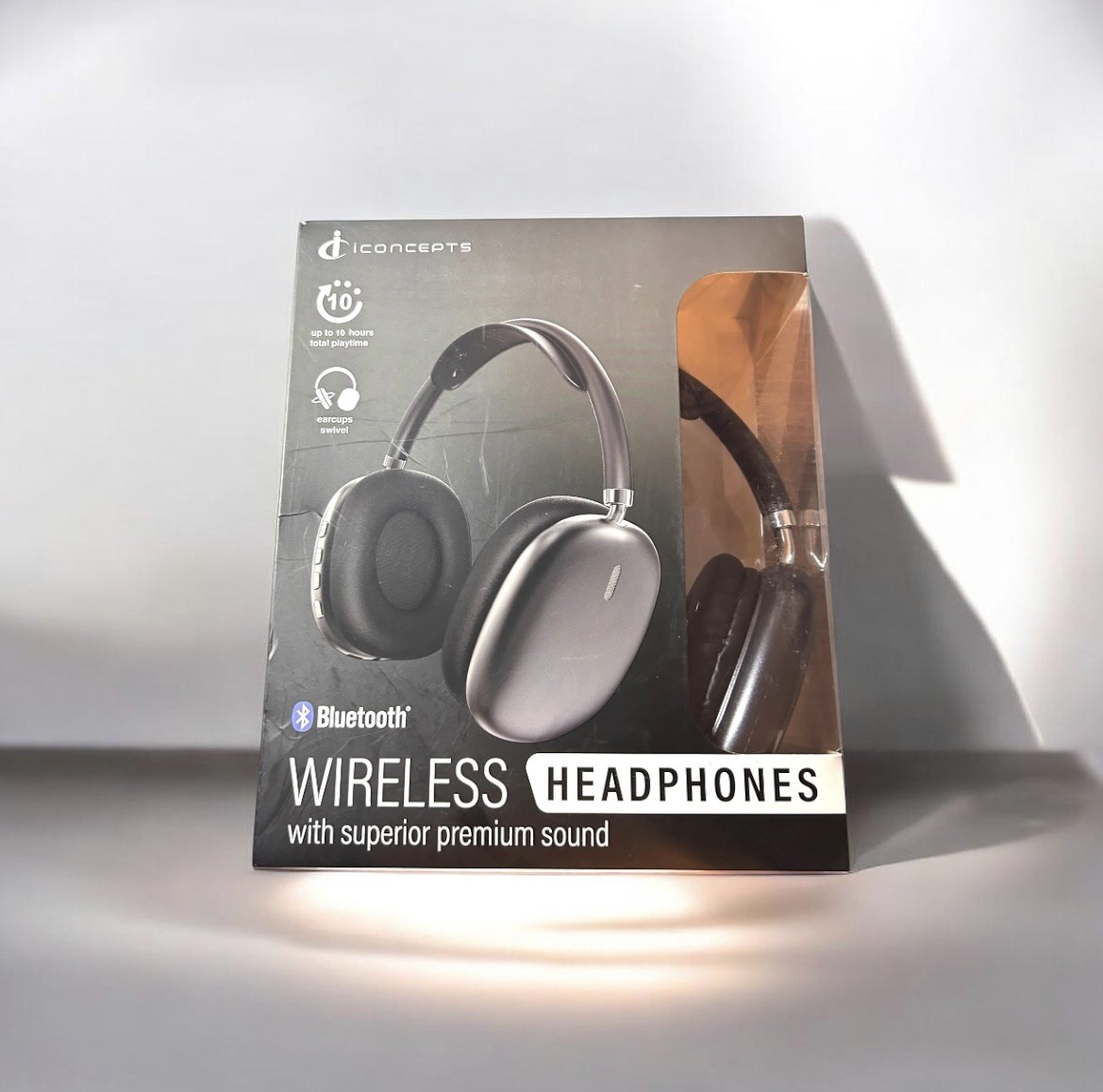 iConcepts Wireless Headphones Premium Sound, Bluetooth headset Color Black