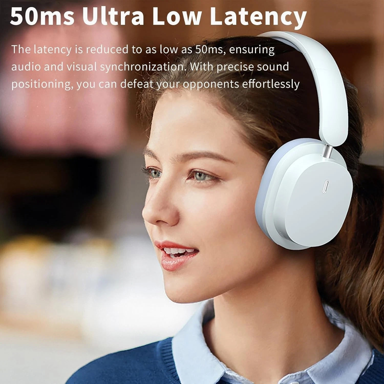 SY-T2 Bluetooth Over Ear Headphone, Wireless Spatial Sound Effective Foldable Ga