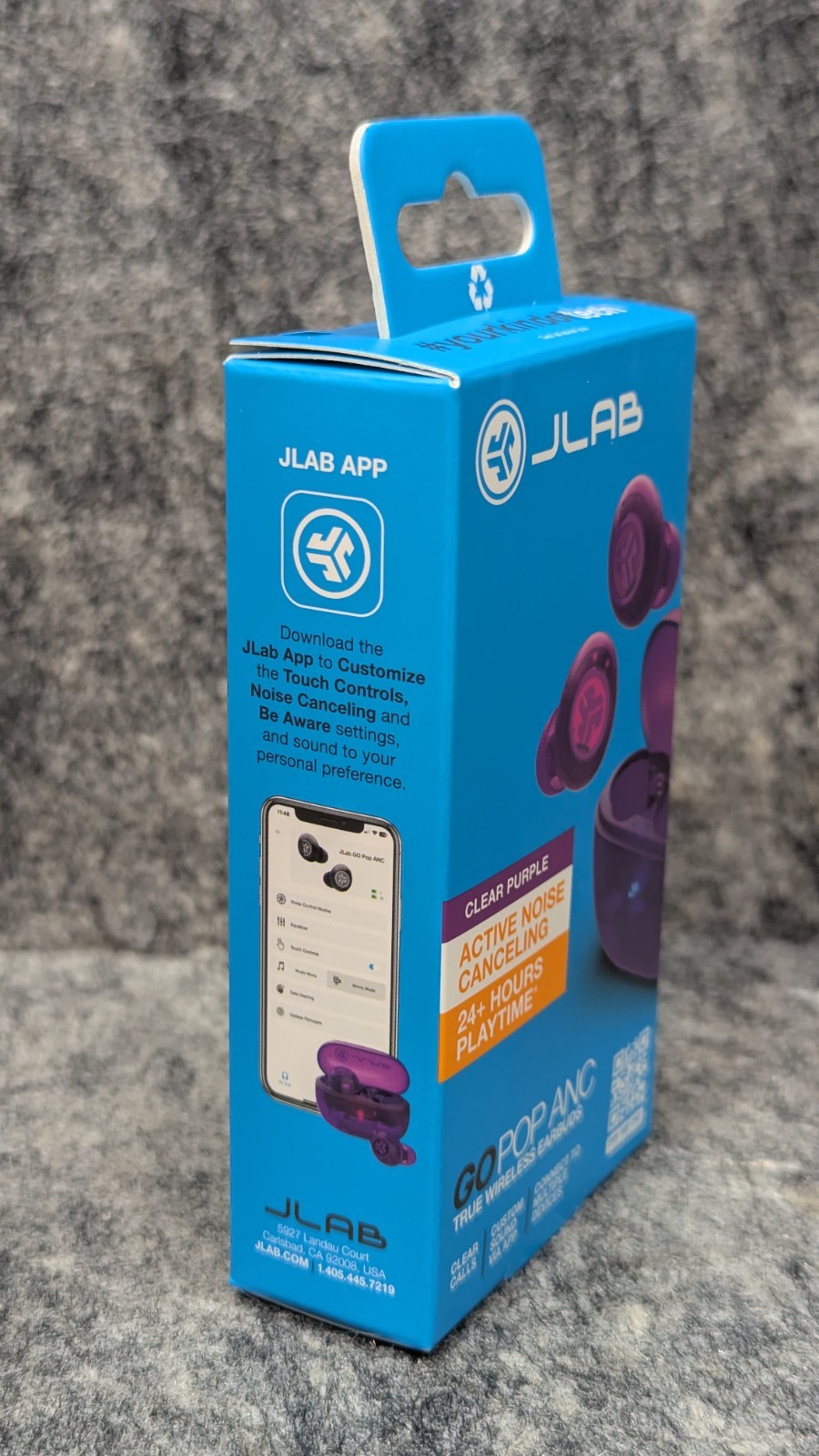 JLab Go Pop ANC True Wireless Bluetooth Earbuds Transparent/Clear Purple 🔥New🔥