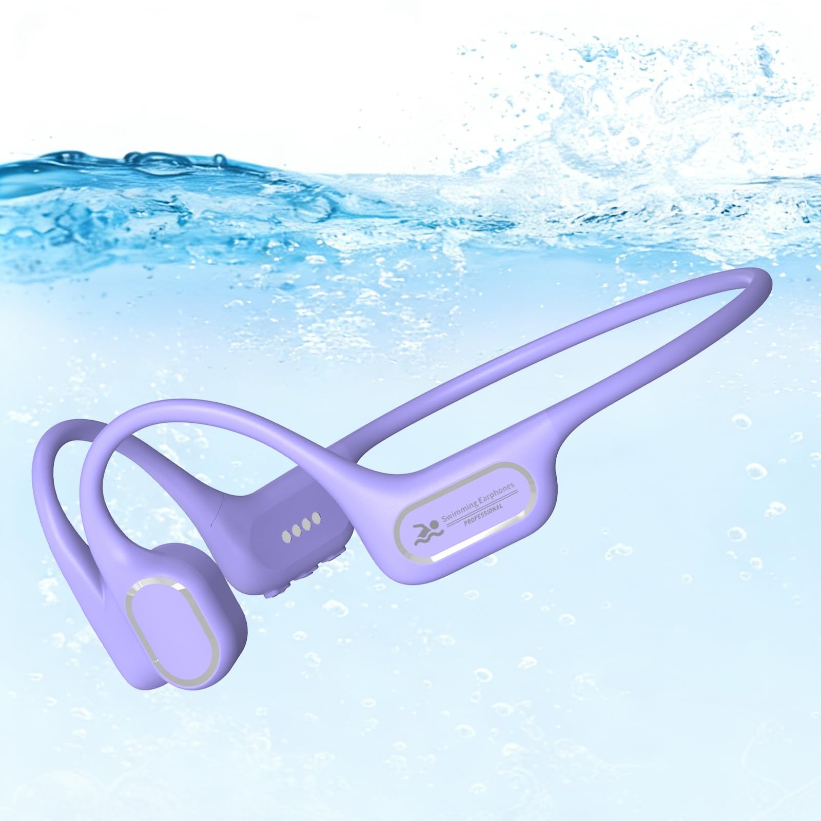 Soft Liquid Silicone Bone Conduction Swimming Headphones ,IPX8 Waterproof Ear…