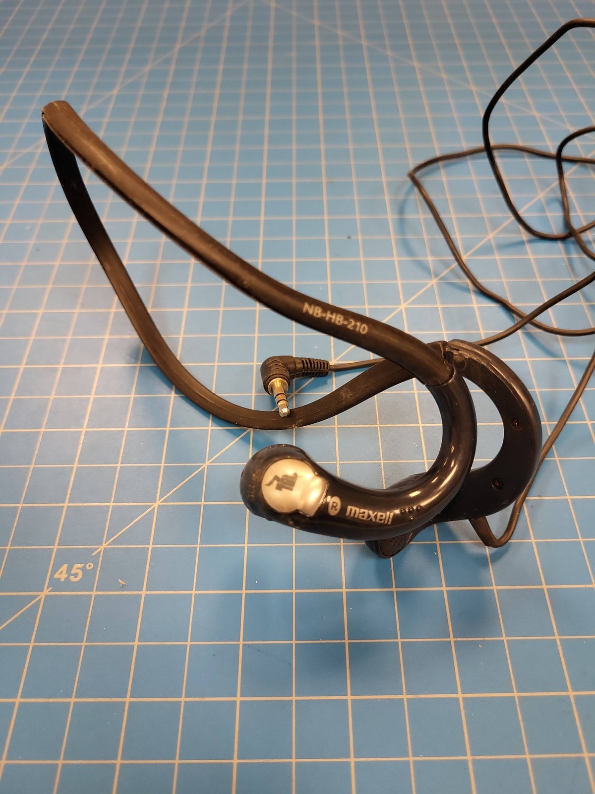 Maxell NB-HB-210 Behind the Neck Headphones Wired Neckband Earbuds Black Silver