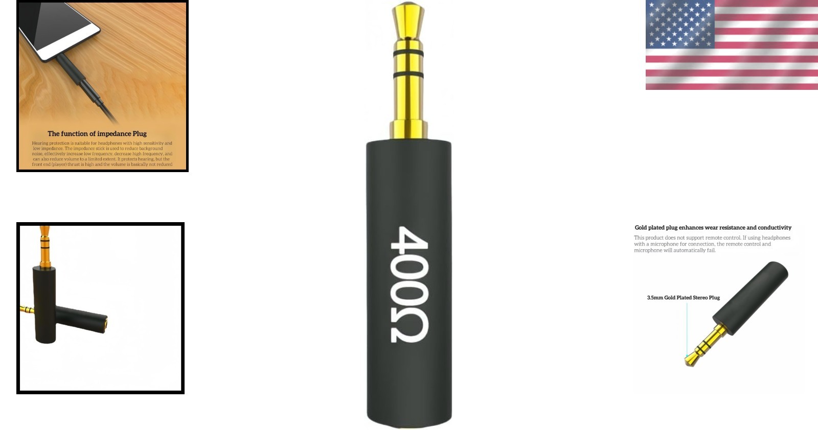3.5mm Gold-Plated Impedance Adapter – Enhance Sound Clarity 30/600 Ohm