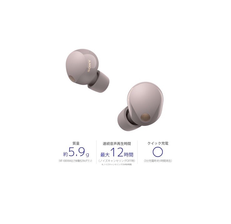 Sony WF-1000XM5 Truly Wireless Noise Cancelling Earbuds Headphones – Smoky Pink