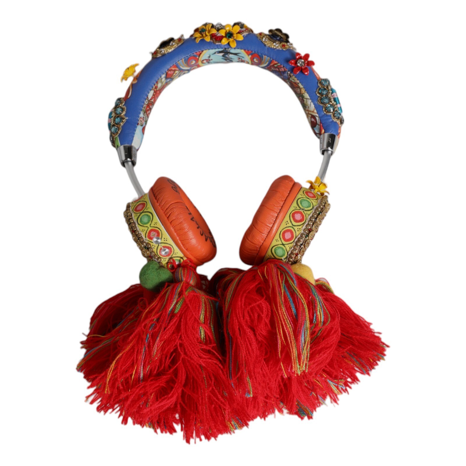 DOLCE & GABBANA Headphones Multicolor Whimsical Tasseled Crystal Headset 7230usd