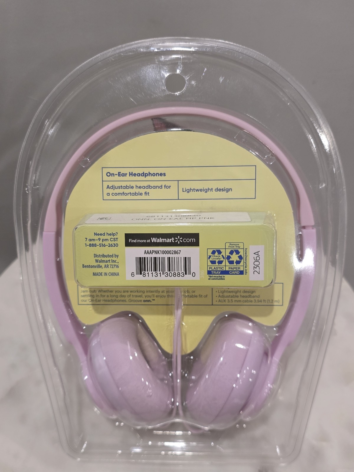 Groove Onn On-Ear School Headphones Pink Adjustable Headband Lightweight Design