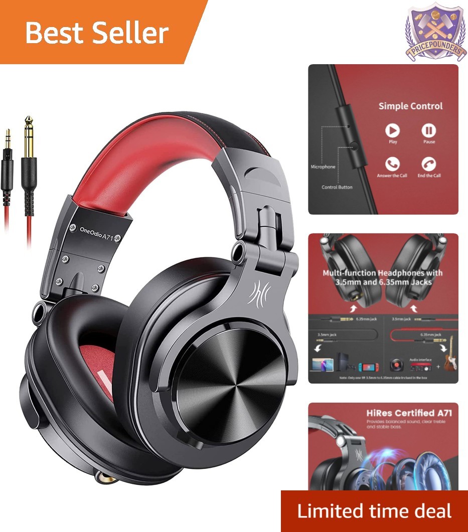 Hi-Res Studio Over Ear Headphones Wired 40mm Drivers SharePort Noise Isolating