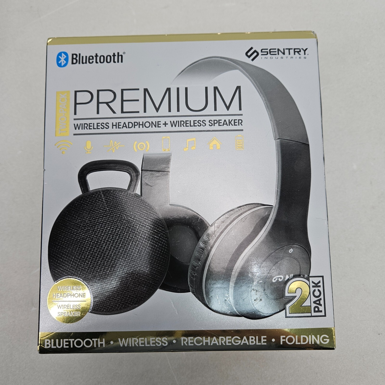 Sentry Platinum Wireless/wired Headphones & Speaker 2 Pack Bluetooth USB