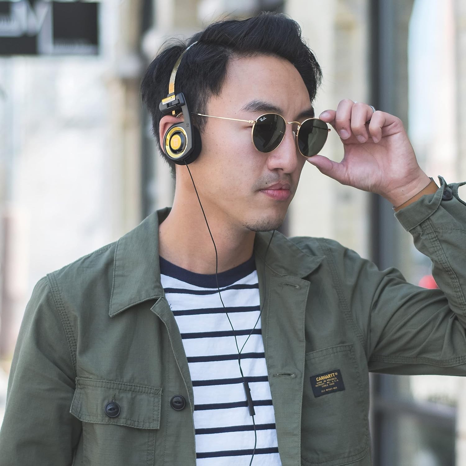 Porta Pro Limited Edition Black Gold On-Ear Headphones with Mic & Volume Control