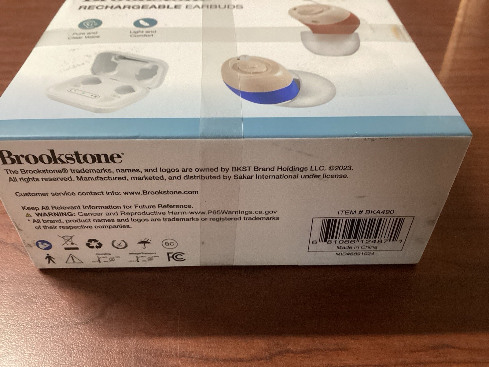 Brookstone Rechargeable Earbuds NEW Factory Sealed B54