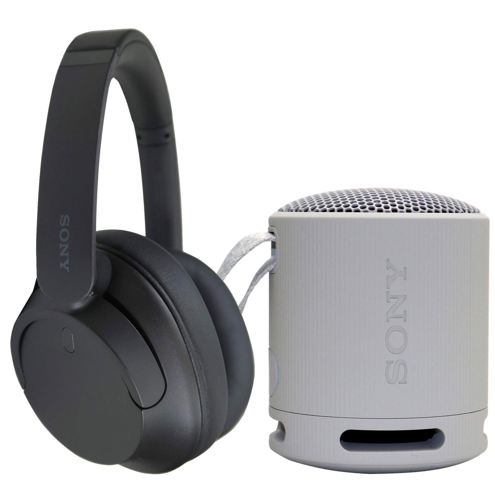Sony WH-CH720N Headphones + Sony XB100 Waterproof Bluetooth Speaker Gray Bundle