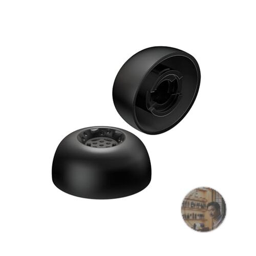 JVC Kenwood EP-FX13L-B Spiral Dot Pro SF Ear Tips 4-Pack Large Black Silicone