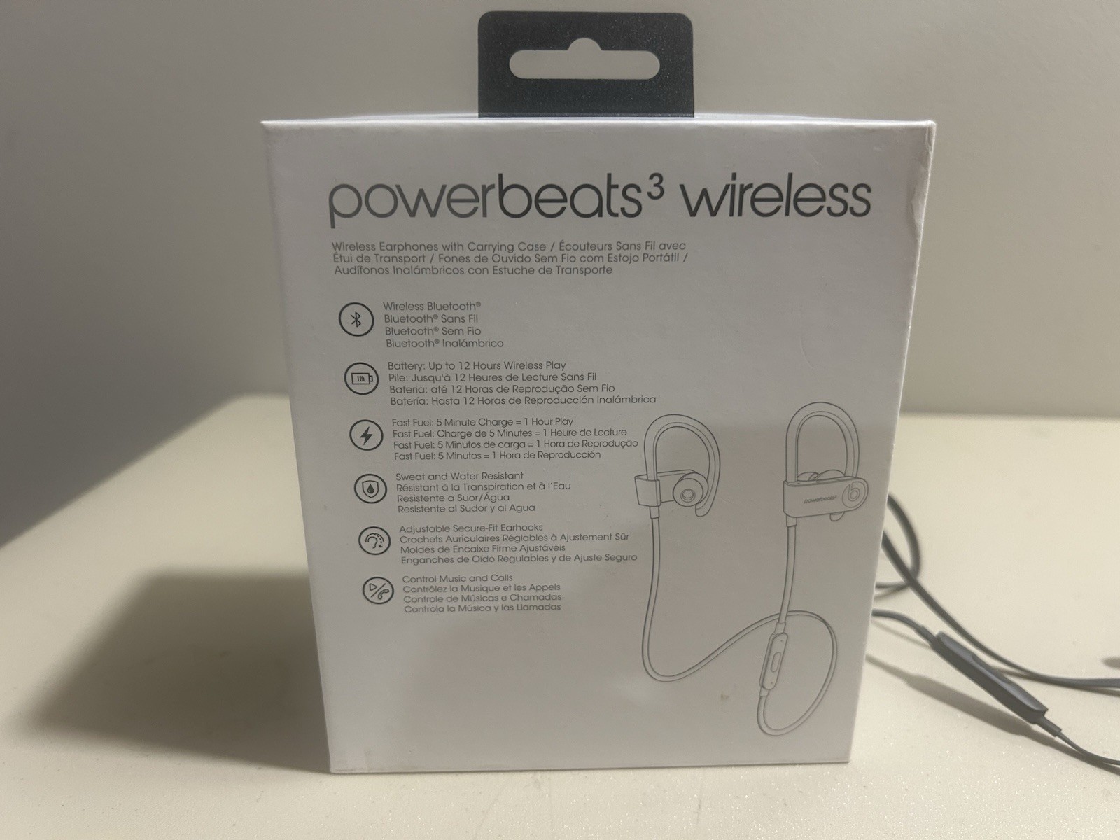 Beats Powerbeats³ 3 Wireless Earphones Black w/ Case & USB Charging Cable