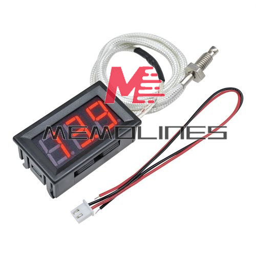 DC 12V Digital LED Display K-type Thermocouple Temperature Meter Thermometer 100