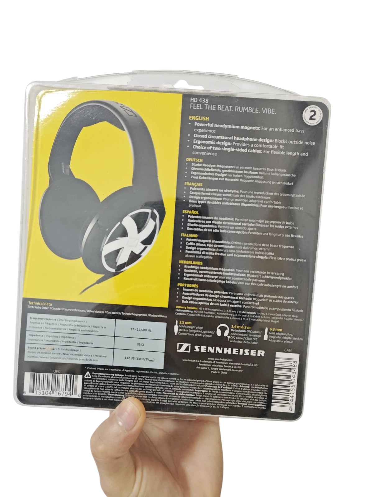 Sennheiser HD438 Closed Circumaural Hi-Fi Headphones w/ Enhanced Bass – Open Box