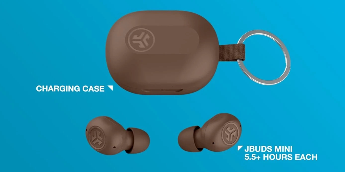 JBuds Mini True Wireless Bluetooth Earbuds + Charging Case, Crystal Clear Calls