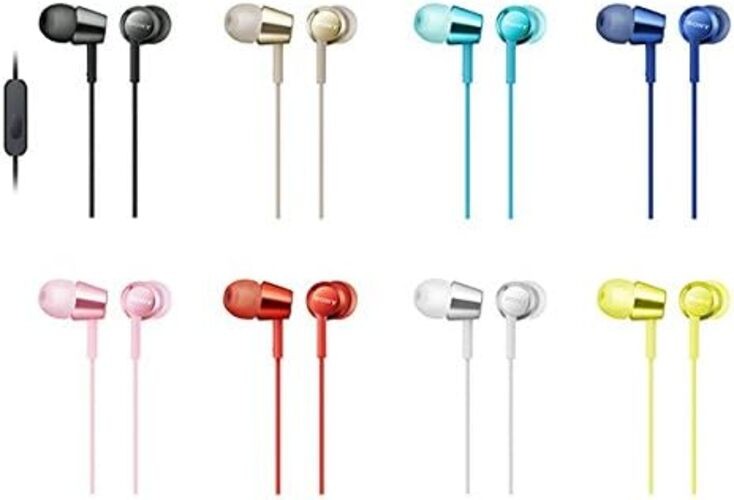 New SONY MDR-EX155AP Closed Dynamic In-Ear Headphones In-line Remote Mic Japan