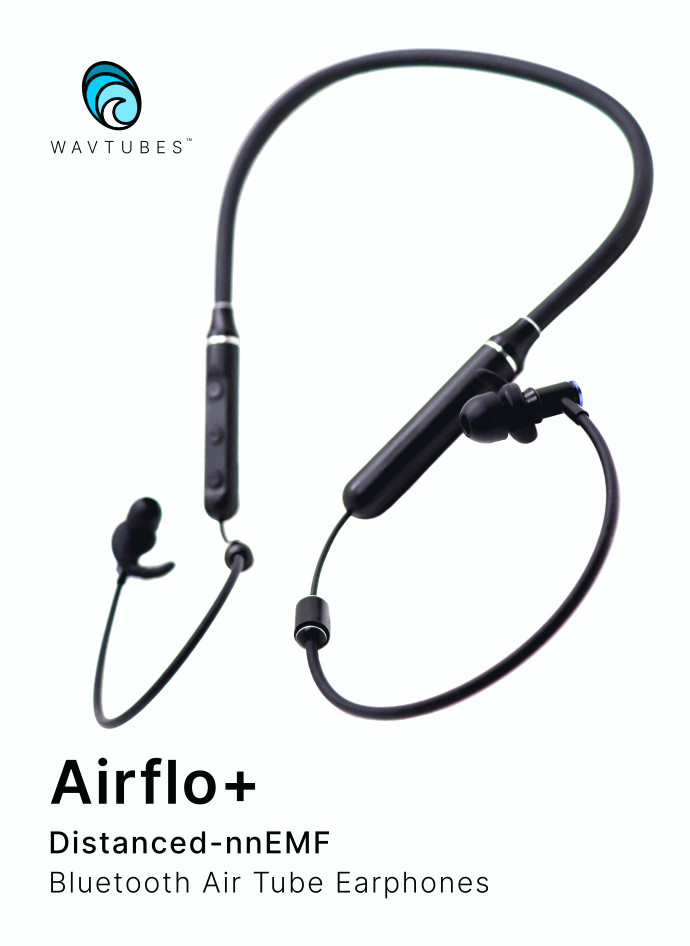 Wavtubes EMF Free Air Tube Bluetooth Neckband Headphones