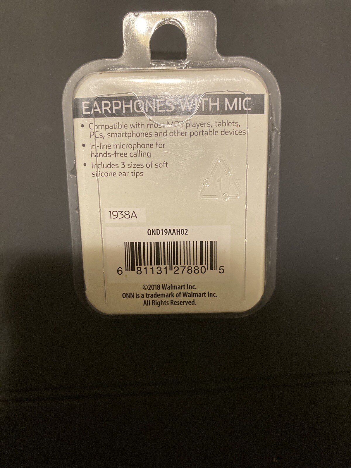 ONN In-Ear Purple Headphones With Mic