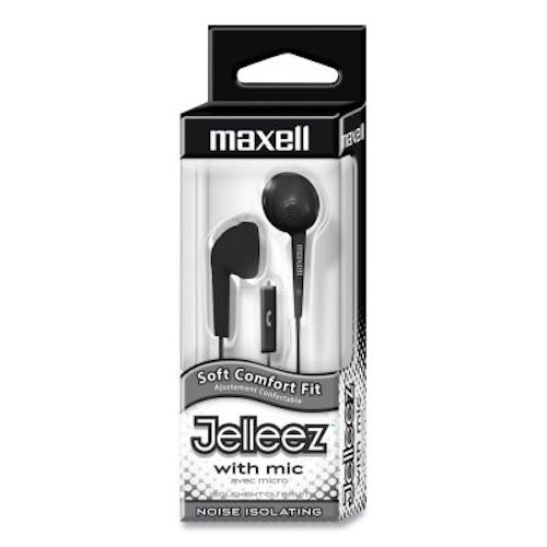 Maxell Jelleez Earbuds with Microphone – Black (JELM-BK) *NEW*