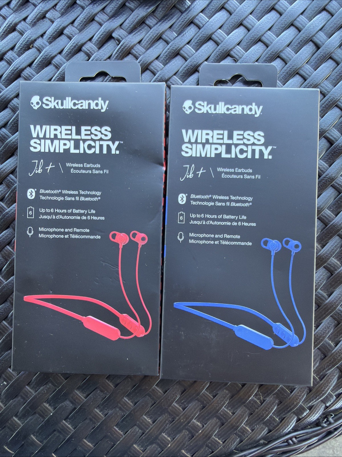 Lot Of 7 Skullcandy Jib Plus Wireless Headphones – Blue & Red