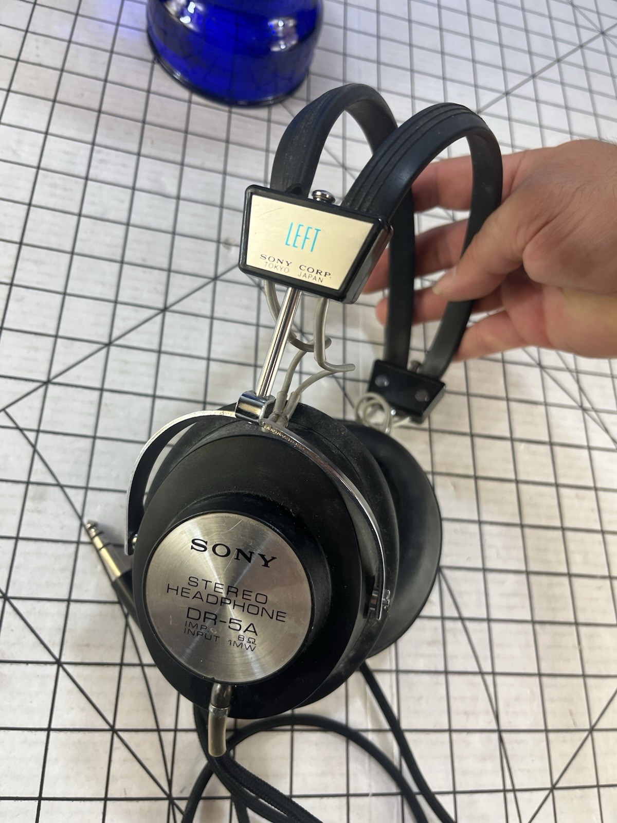 Vintage Sony DR-5A Stereo Headphones 1960s Japan 1/4″ Jack Hi-Fi Audiophile