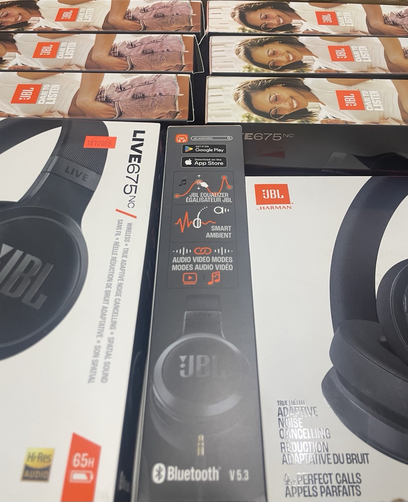 JBL Live 675 NC Noise-Cancelling Wireless On-Ear Bluetooth Headphones Black