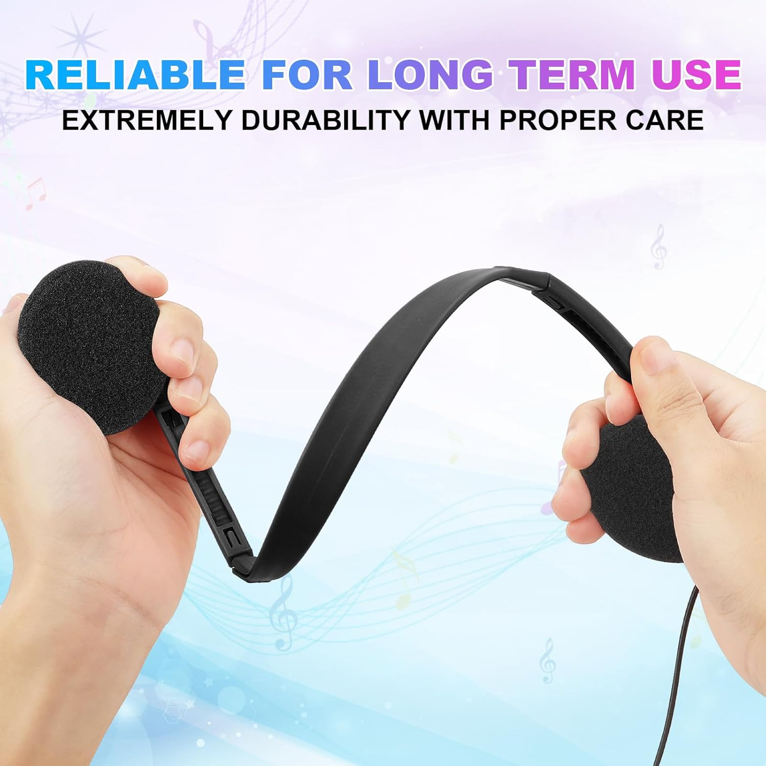 Bulk Headphones 50 Pack for Classroom School Kids, Wholesale Wired Adjustable on