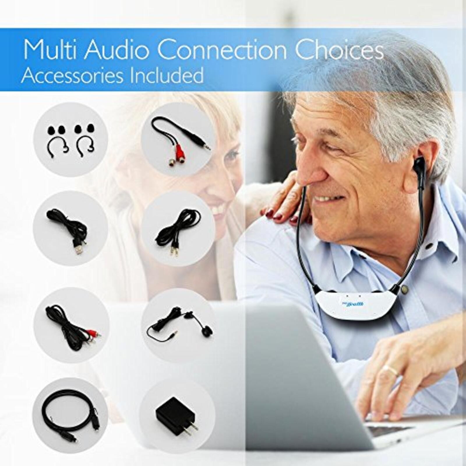 Pyle Bluetooth Wireless TV Amplifier Headset, Noise-Canceling, Rechargeable