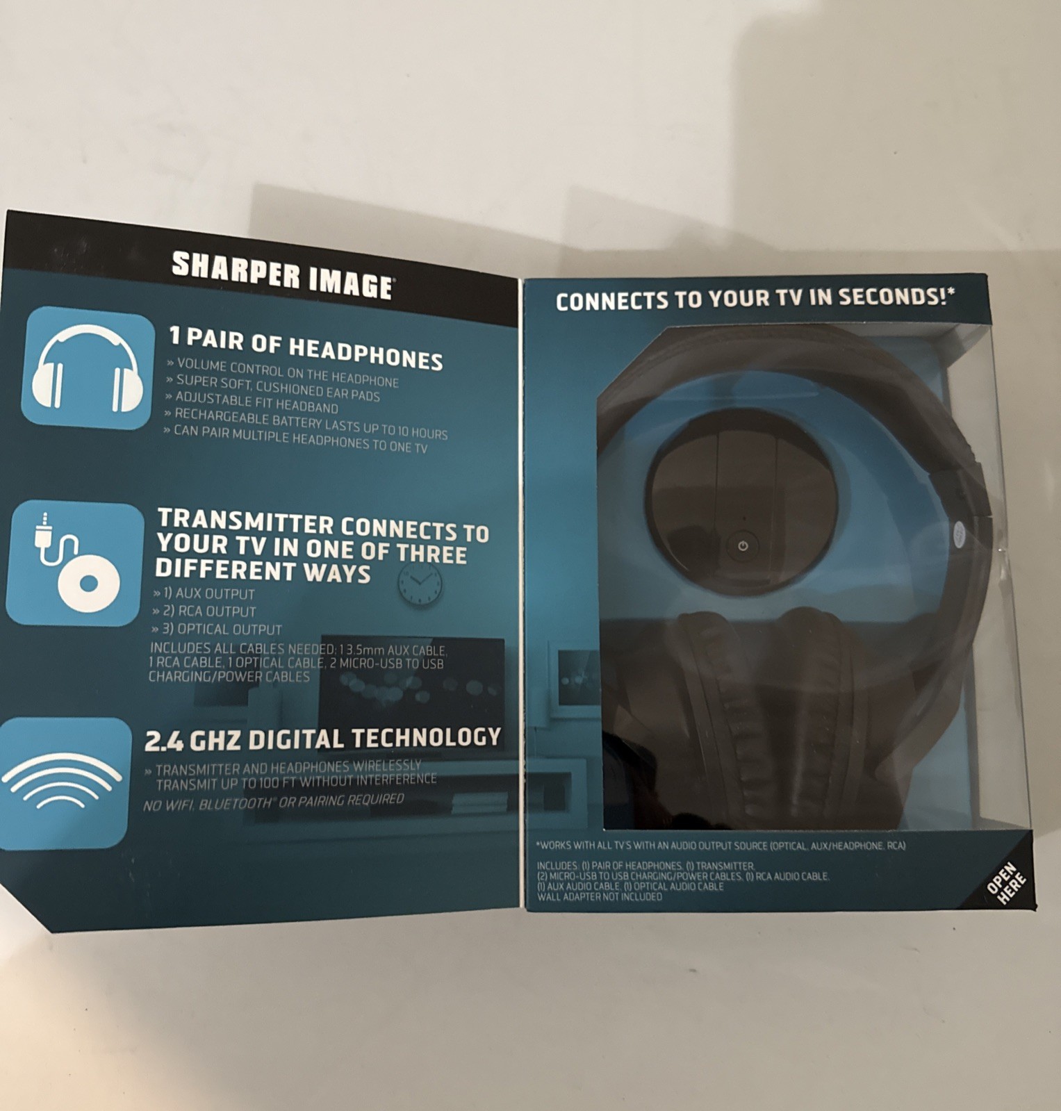 Sharper Image OWN ZONE Wireless TV Headphones 30603 Black – Used, Tested