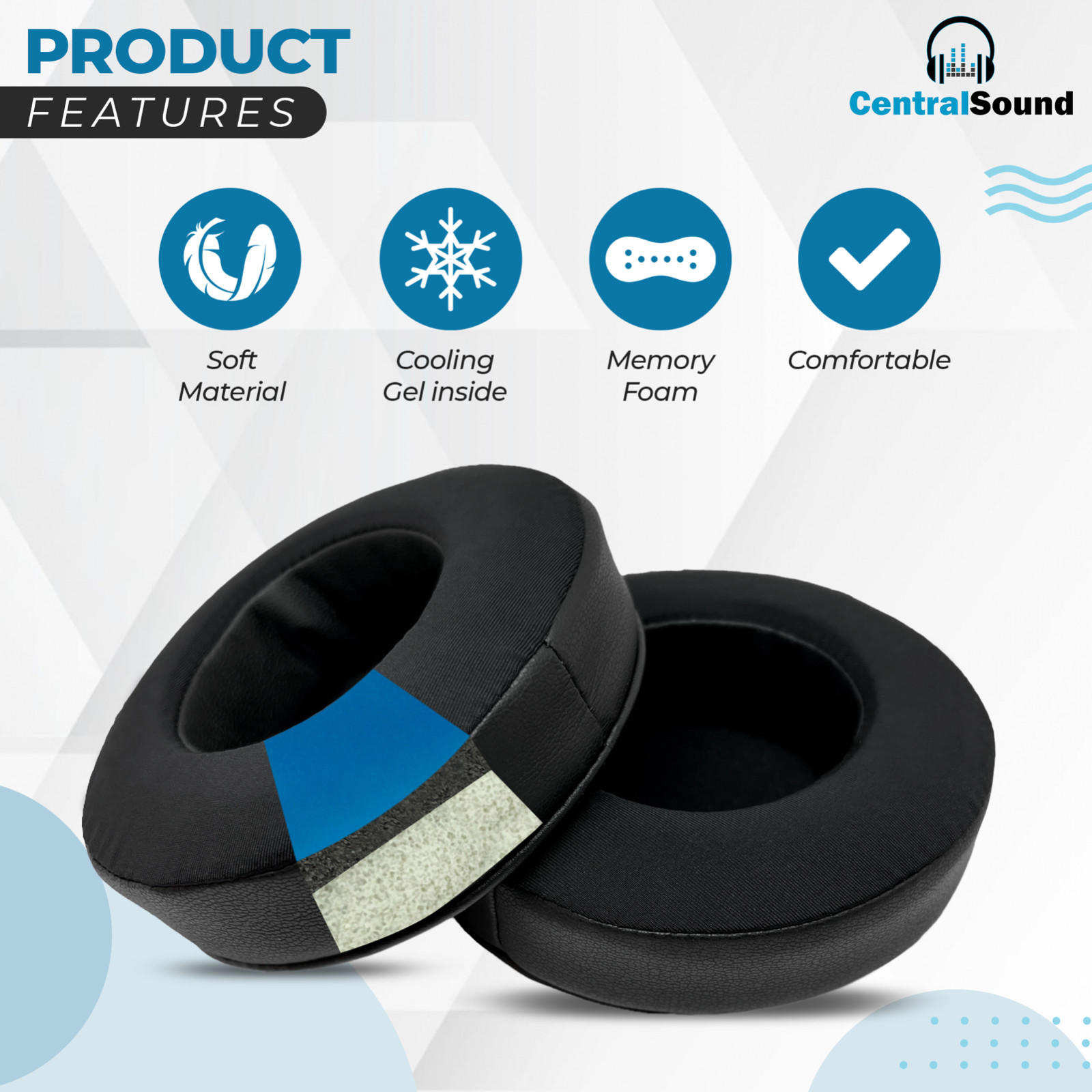Cooling Gel Ear Pad Cushions For Beyerdynamic DT 770 DT 880 DT 990 Headphones