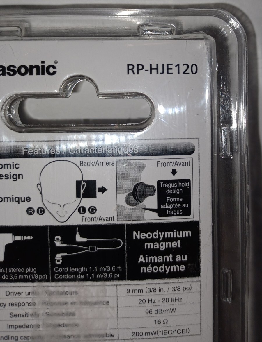 Panasonic RP-HJE120/ RP-HJE120PPV In-Ear Earbud Headphones, Violet. (D2)