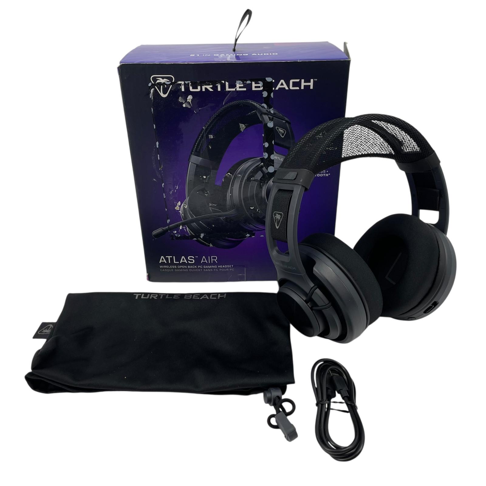 NO DONGLE Turtle Beach Atlas Air Bluetooth Gaming Headset Black #MD1069 (VH)