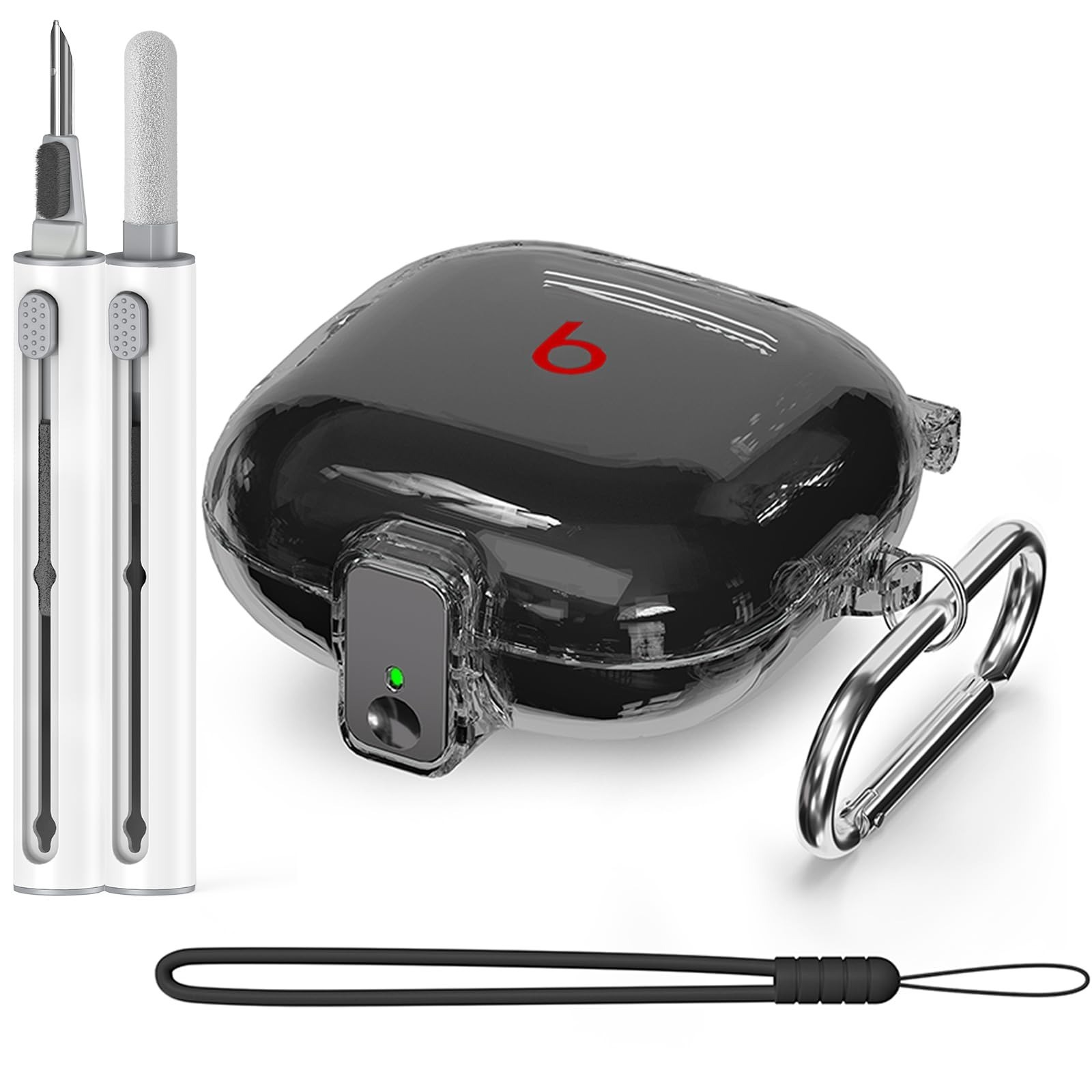 Inesore Clear Purple Case Cover for Beats Fit Pro with Lock & Cleaning Kit