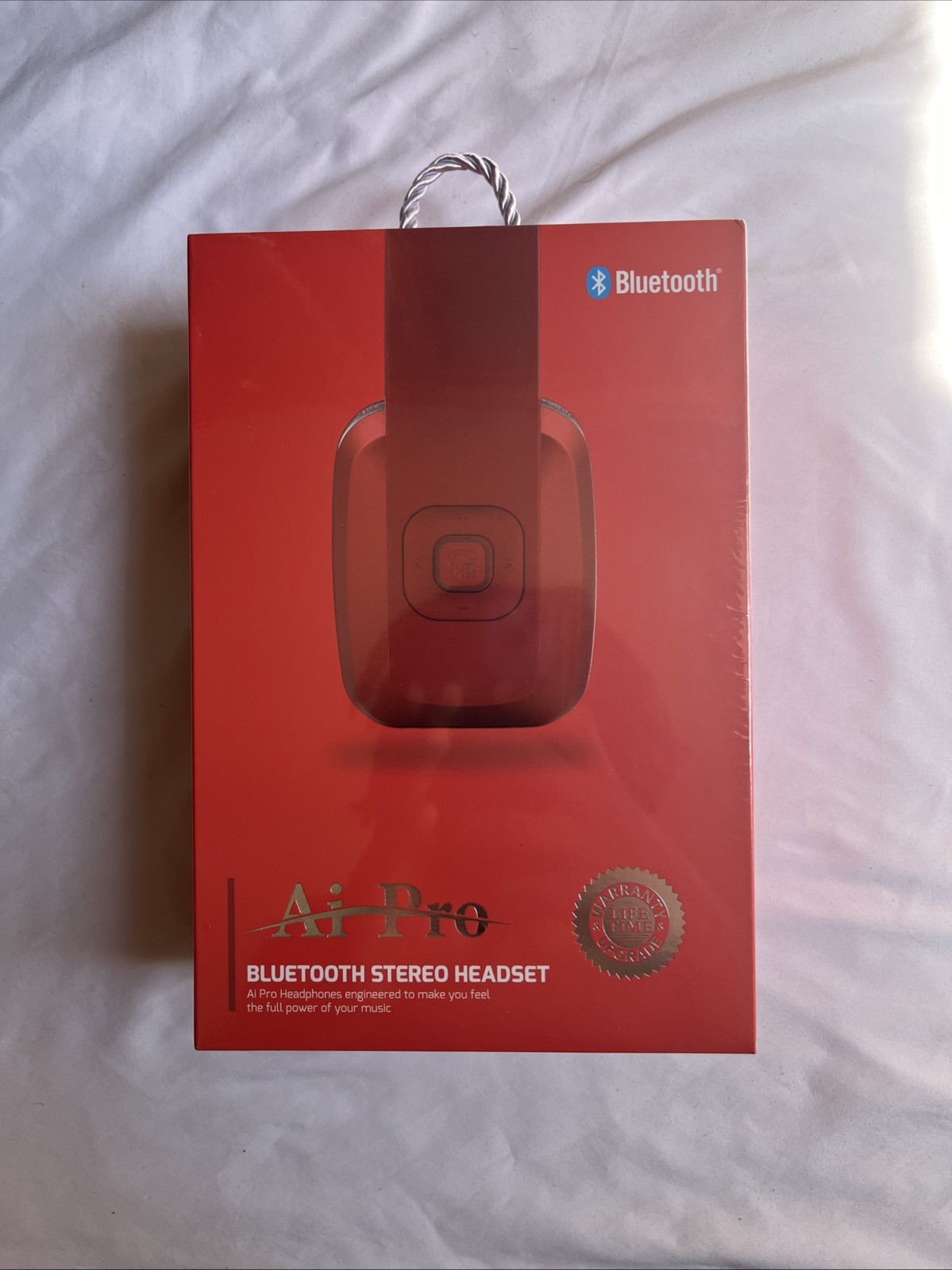 AiPro-200 Plus Dual Bluetooth Stereo Headphones Red Wireless Headset Premium