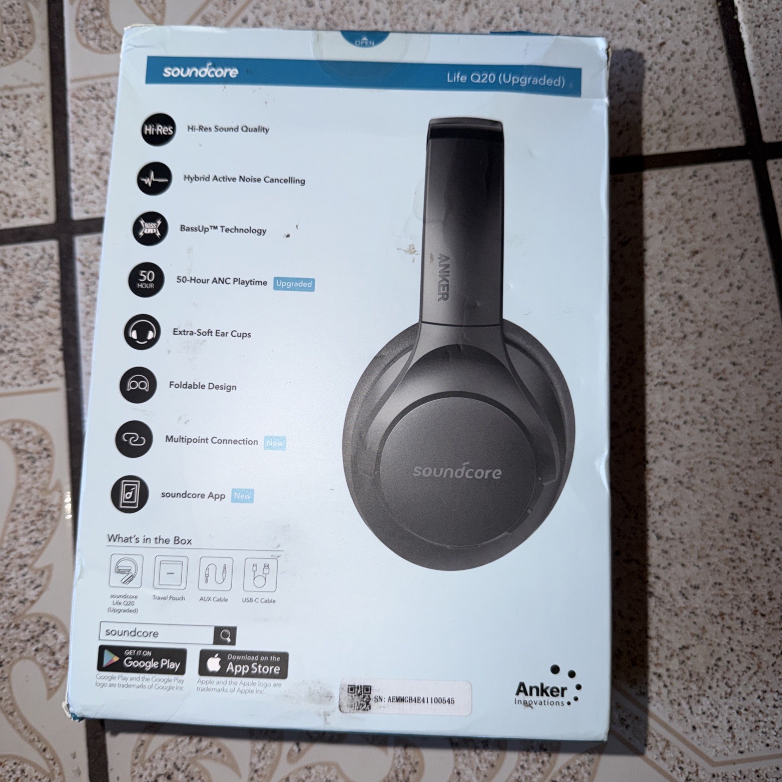 Soundcore Anker Life Q20 Upgraded Wireless Over Ear Headphones Black